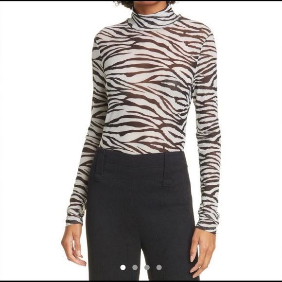 zebra print mesh top